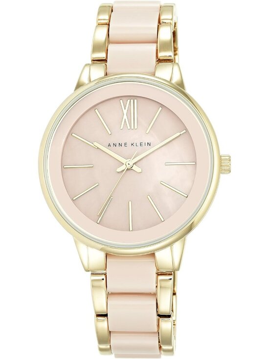 Anne Klein Women\'s Blush Pink And Gold Analog Quartz Resin Bracelet Luxury Watch main image 4